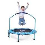 Trampolin Kinder, Ø 96cm Mini Trampolin mit Faltbarem Bungee-Rebounder, Jumping Trampolin mit...