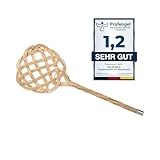 NEUSTANLO Neustalno | Teppichklopfer in Sonnenform | 3-fädiges Natur Rattan | länglich hell |...