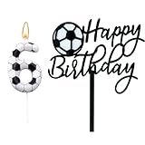 LiJuanWang Geburtstagskerzen Zahlen 6,Kerzen Geburtstag Kinder,Geburtstagskerzen Fußball,Birthday...