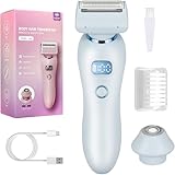 Lady Shavers für Frauen, 2 in 1 Wasserdichter Elektrischer Damenrasierer mit LED-Anzeige, Nass und...