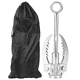 Alomejor Edelstahl Outdoor Grappling Hook Kletterklaue 3 Klauen Klapphaken für Outdoor Klettern und...