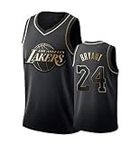 # 24 K o b e Black Gold Basketball Jersey,Unisex ärmelloses Sportweste Shirt.,Schwarz,M