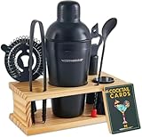 8-teiliges Cocktail-Set - Edelstahl-Shaker, Messbecher, Sieb, Rührlöffel, Zange, Flaschenöffner,...