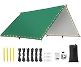Rhino Valley Wasserdicht Zeltplane, 3x3M Große Outdoor Tarp mit Leichten Schnüren, Leichtes...