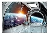 Fototapete Raumschiff Erde Weltraum 3D Kinderzimmer Galaxy Universum Vlies Tapete Latexdruck...