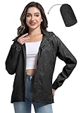 ATLASLAVA Regenjacke Damen Dünne Faltbar Fahrradjacke Wasserdicht Leicht Outdoorjacke mit Kapuze...