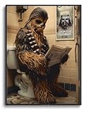 Ahwnag Star Wars Wandkunst, Chewbacca, lustiges Badezimmer-Poster, Druck, Leinwand, Stormtrooper...