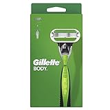 Gillette Body Rasierer Herren, Körperrasierer + 1 Rasierklinge mit 3-fach Klinge, Aufladbar, Grün