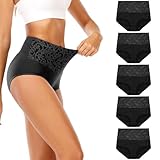 Unterhosen Damen 5er Pack Baumwoll Slips Nahtlos Bauchweg Unterwäsche Bequem Atmungsaktive...