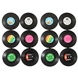 12 StüCk Retro Vinyl Schallplatten Untersetzer Isolierte Kaffee GeträNke Untersetzer FüR Tassen...