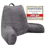 maxVitalis Rückenkissen, Lesekissen für Bett und Sofa mit Armlehnen – Ideal als Rückenstütze...