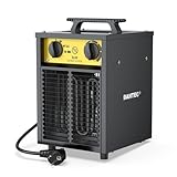 DAHTEC Elektroheizer Heizlüfter Bauheizer 3000 Watt Elektro Heizstrahler Bautrockner mit Thermostat...