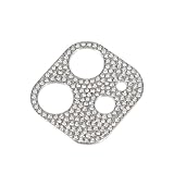 Hemobllo Kamera-Objektivschutz mit Strasssteinen, für die Rückseite, für iPhone 12, silberfarben