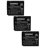 EXTENSILO 3X Akku Ersatz für Ricoh DB-60 für Kamera (1250 mAh, 3,7 V, Li-Ion)