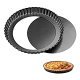 ztowoto Quicheform 20cm,Tarteform Mit Hebeboden,FöRmchen Abnehmbare Tartelette Basis,Sicherheit...