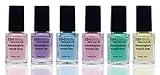 6x5ml Stamping-Lack Pastell Set Rosa Lila Blau Lilac Mint Gelb Nagellack Nail Polish 6er Pack (6x...