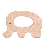 5Pcs Beißring Holz Natürliches Buchenholz Holzbeißring Baby Niedliche Tierform für Säuglinge...