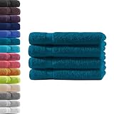 4X Handtuch | Petrol | 100% Baumwolle Frottier | Oeko-TEX® Standard 100 | Premium Qualität 500...