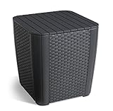 Allibert by Keter Gartentisch Luzon Flat Wicker, Graphit, Deckel abnehmbar, mit Stauraum,...