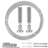 Tapvai 5m Wandhalterung Set,Edelstahl Vorhangdraht,Gardine Stahlseil,für...