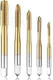 Shallho Profi Gewindeschneider Bit Set, M3 M4 M5 M6 M8 HSS Titan Gewindebohrer Bit Satz, Metric...