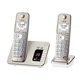 Panasonic KX-TGE262GN Schnurlostelefon mit Anrufbeantworter (Bis zu 1.000 Telefonnummern sperren,...