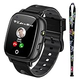 PIULAXIU 4G Smartwatch Kinder mit langanhaltendem Video-und Telefonanruf, SOS, GPS, wasserdichte...