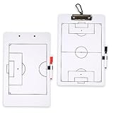 Savita Taktiktafel Fußball, Trocken Abwischbar Doppelseitig Trainer Klemmbrett Fußball mit 2...