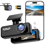 Dashcam Auto 4K+1080P SIGRILL Dashcam Auto Vorne Hinten, WiFi Dash Cam APP Steuerung, kostenlose...