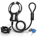FISCHER Fahrradschloss Handschellenschloss Spiralschloss 120 cm | Schwarz | mit Halterung |...