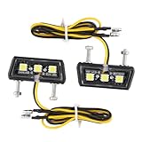 Anrbb 2 Stück LED Kennzeichenbeleuchtung Motorrad 12V, Weißes Rücklicht mit 3 Superhellen SMD...