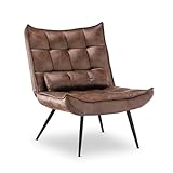 MCombo moderner Sessel Relaxsessel für Wohnzimmer, mit Taillenkissen, Retro Vintage Lesesessel...