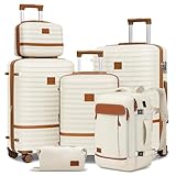 Joyway Handgepäck-Sets, Weiss/opulenter Garten, 6 piece set（13/20/24/28）, Erweiterbare...
