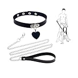 WOPOLIUE SM Halsband Erotik Lederhalsband Fetisch SM Slave Cosplay Sex Toys Halsband mit Leine...