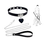 WOPOLIUE SM Halsband Erotik Lederhalsband Fetisch SM Slave Cosplay Sex Toys Halsband mit Leine...