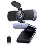 UGREEN UHD Webcam 4K, Webcam mit Mikrofon und Objektivabdeckung, PC Kamera mit Autofokus,...