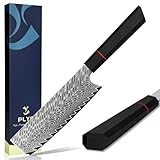 Plys Damast Küchenmesser Nakiri Profi Damastmesser: Kochmesser 16,8 cm Klinge aus 67 Lagen...