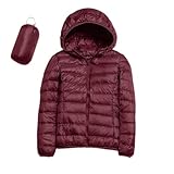 Winterjacke Damen Leichte Daunenjacke Einfarbig Kapuze Baumwolljacken Softshellmantel mit...