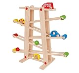 Eichhorn 100002029 Große Rollbahn aus Kiefernholz, 7-teilig, mit 6 Rollelementen, Kugelbahn für...