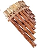 GURU SHOP Musikinstrument aus Holz, Handgearbeitete Pfeife - Panflöte, Braun, 20x12x1 cm,...