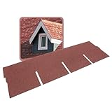 DAPRONA Dachschindeln Rechteck 1m x 32cm, 20 Stück Rot Bitumenschindeln für Gartenhaus, Carport