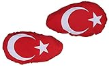 ootb 2er Set Türkei Außenspiegelfahne Autoflagge Fahne Flagge Außenspiegelflagge