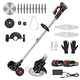 CONENTOOL 600W Akku Rasentrimmer mit 2X 2000Ah Akku, 24V Rasenkantenschneider mit 4 Arten von...