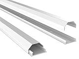 RICOO Kabelkanal aus Aluminium Universal Z0100-W Kabelführungssystem für Fussboden und Wand...