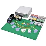 MOONAIRY Kombiniertes Poker/Blackjack Set mit 600 Laserchips, Pokerset, Poker Komplett Set,...