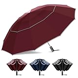 Satol 137 cm umgekehrter Golfschirm für Regen, automatisch, winddicht, 12 Rippen, doppeltes...