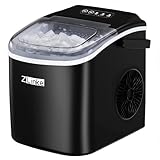 Zlinke Eiswürfelmaschine 9 Würfel in 6 Minuten, 12KG/24h,2 Eiswürfel Größen für Küche, Büro,...