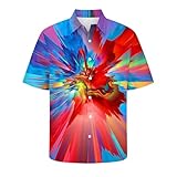 Hippie Hemd Herren Blumen-FaschingskostümeCasual Fashion Plus Size Loose Trend 3D Digitaldruck...