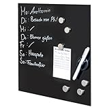 bremermann Magnettafel mit Glasfront, beschreibbar, 6 Magnete, 1 Marker, 1 Marker-Halter, Memo-Board...