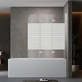 AQUENITH 130x140cm Duschwand für Badewanne 3-teilig Faltbar Duschtrennwand Glas Badewannenaufsatz...